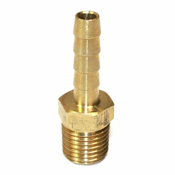 Interstate Pneumatics Brass Hose Barb Fitting, Connector, 1/4 Inch Barb X 1/4 Inch NPT Male End, PK 6 FM44-D6 - main